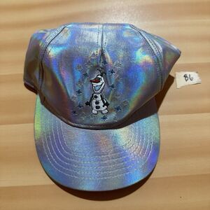 Disney Youth Frozen Olaf Cap Hat Adjustable Kids Silver Metallic Accessory New